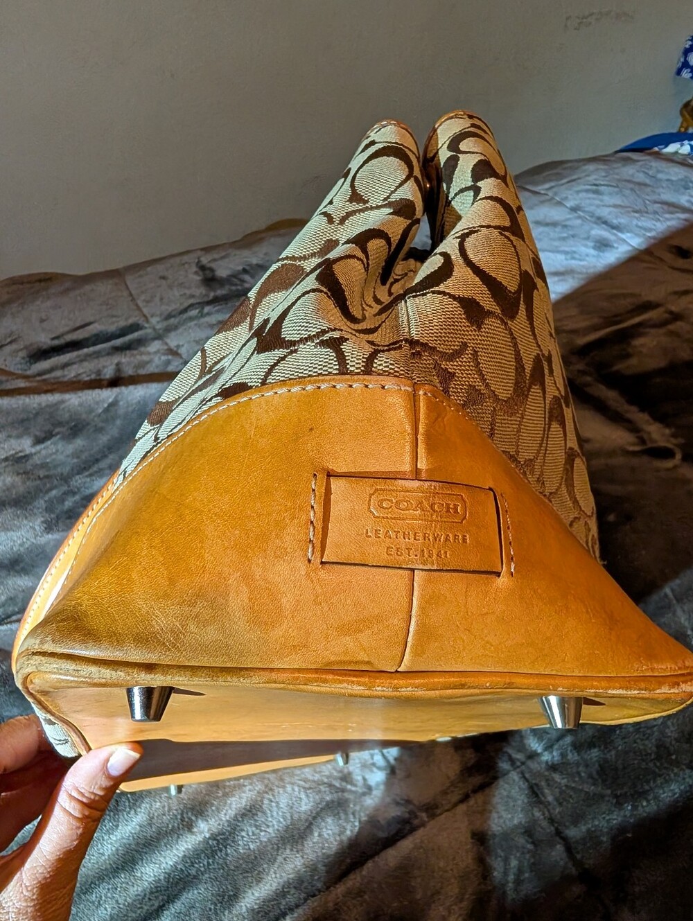 Coach Project 1992 Signature Canvas Tote in Brown and Tan Leather Trim As Is - Picture 5 of 16
